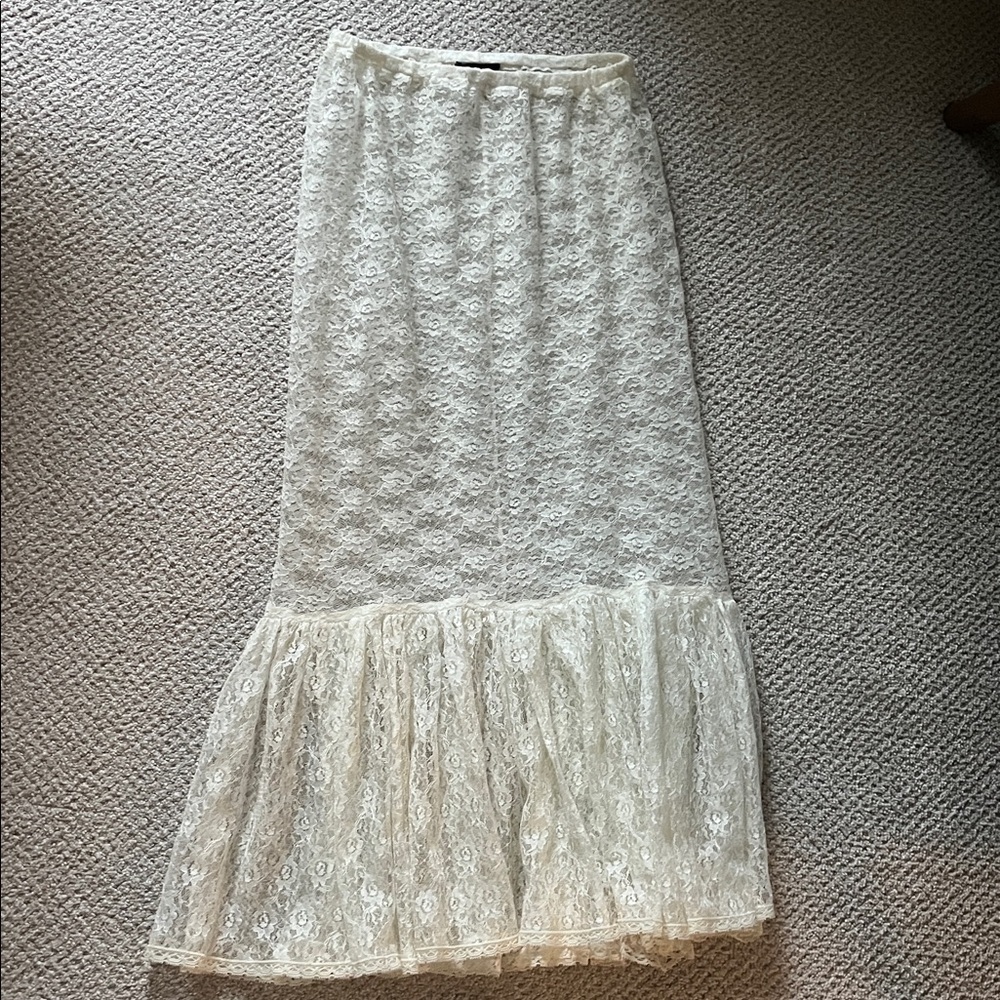 Elegant vintage white lace skirt bridal